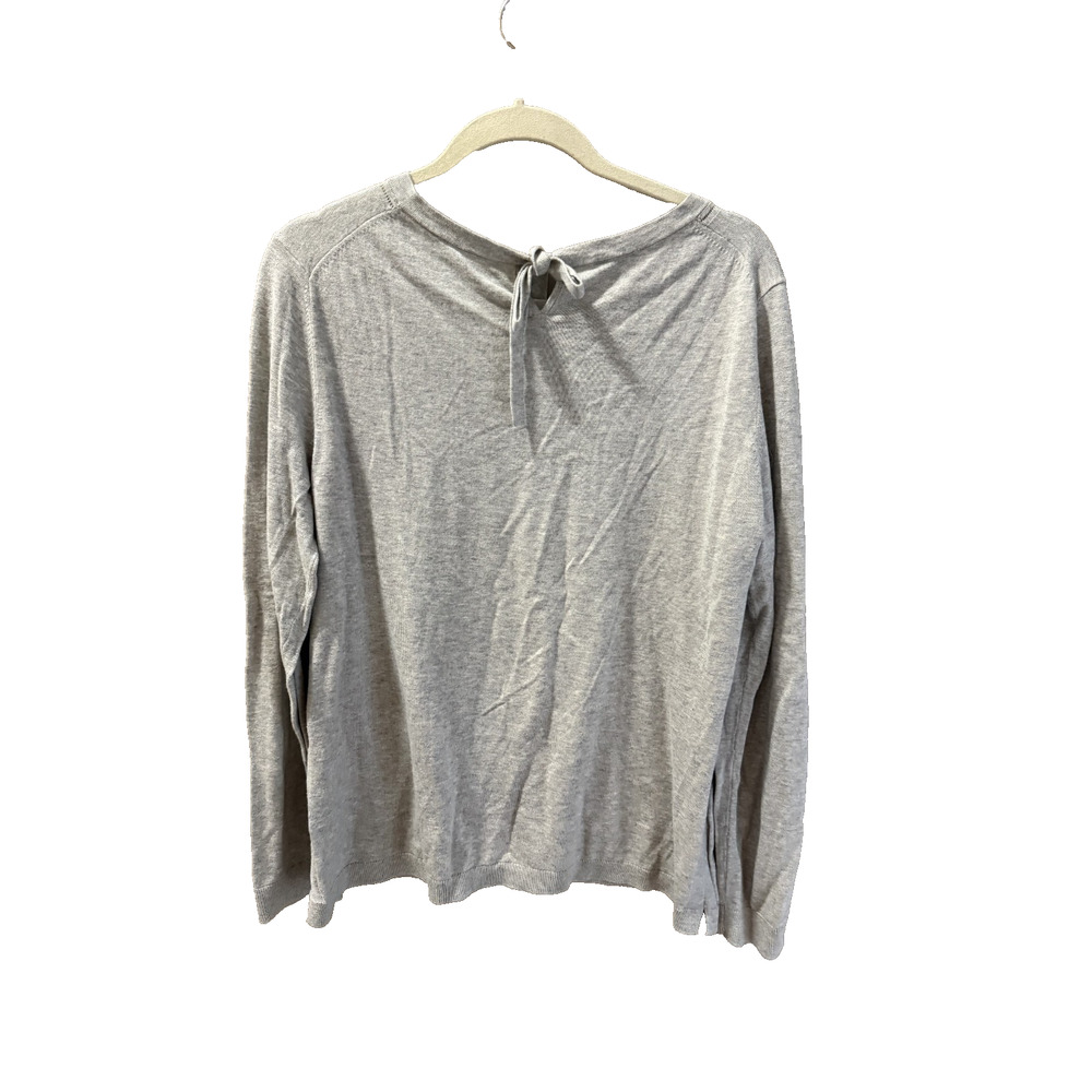 Talbots L Grey Flamingo Tee with Tie back Cotton Blend Beachy Vacation Whimsical - Picture 8 of 9